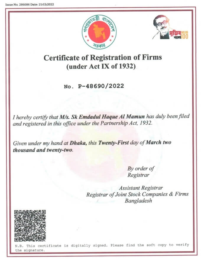 Certificate of Registration of Firms SEHA